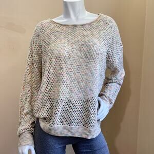 John Paul Richard Sweater Womens Multicolor Open Knit Long Sleeve Size 2XL